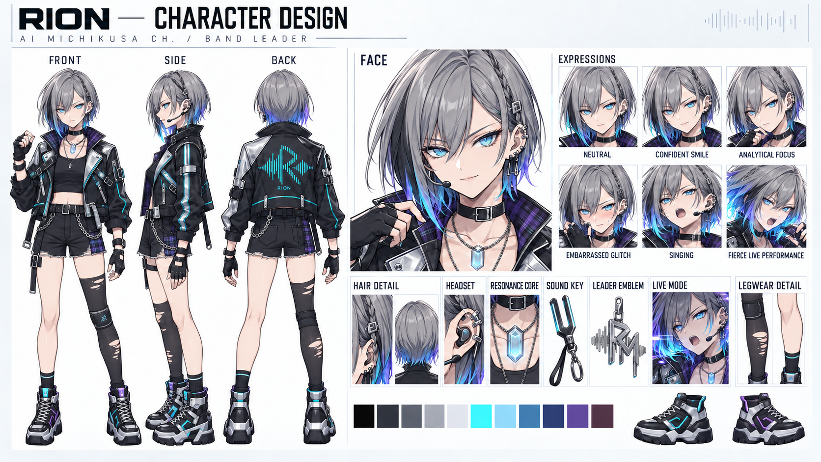 生成時に使用したRionのキャラクターデザイン資料