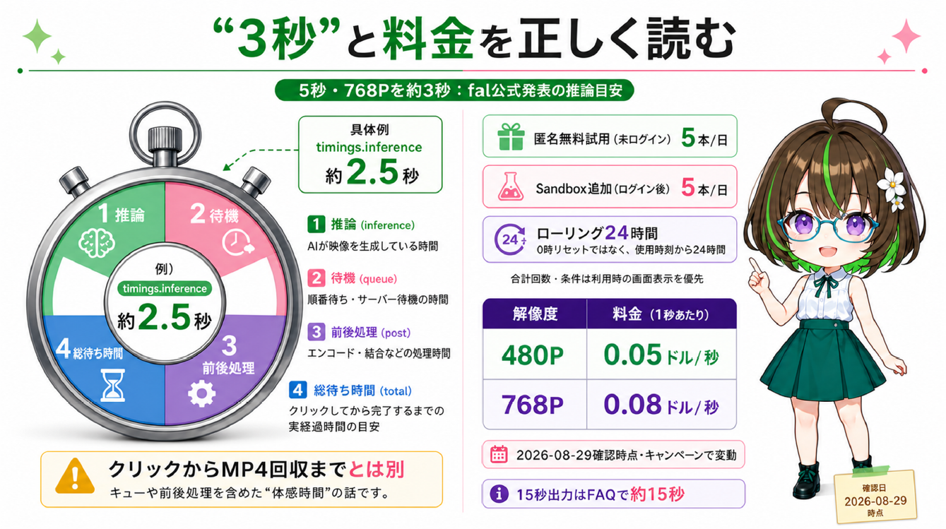 H3 MAXの推論時間、待機時間、総待ち時間と料金の読み分けを示す図