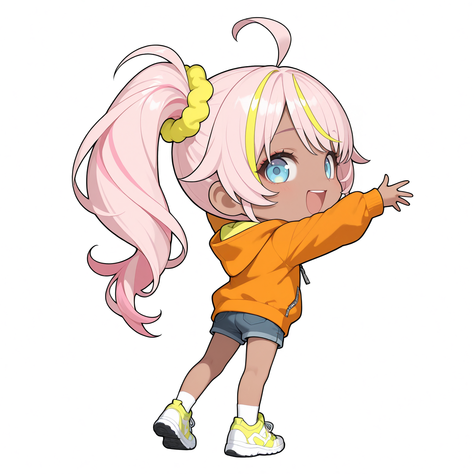 振り返って手を広げるデフォルメ姿のリズ