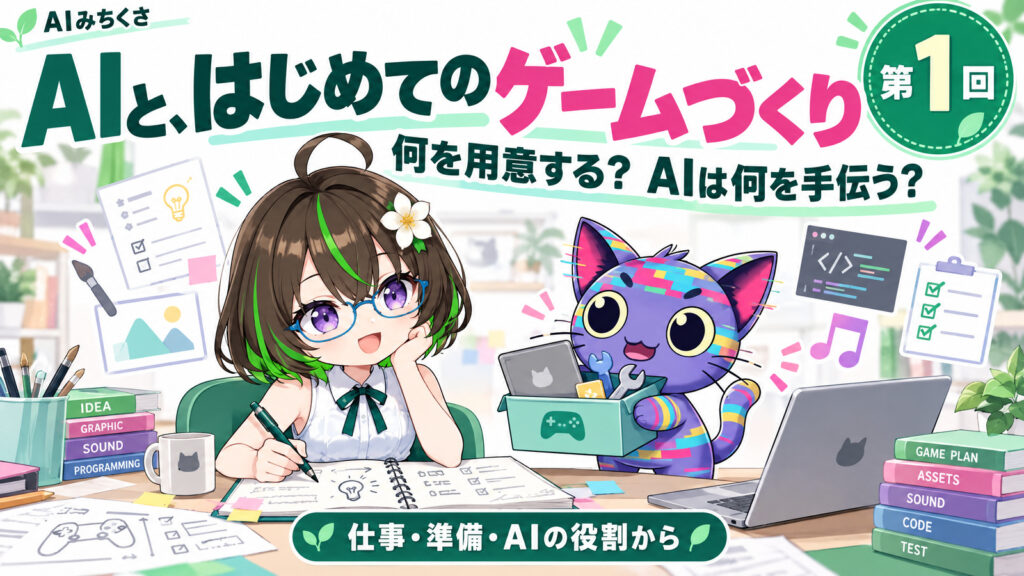 AIとゲームづくり①｜何を用意する？ AIは何を手伝う？の専用表紙