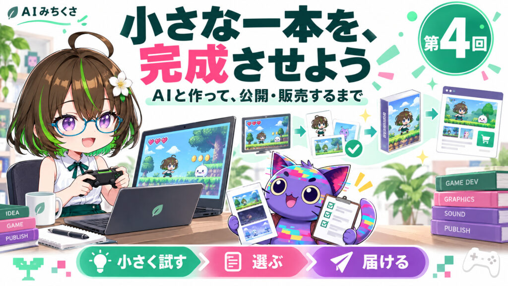 AIとゲームづくり④｜小さな一本を完成させ、公開・販売するまでの専用表紙