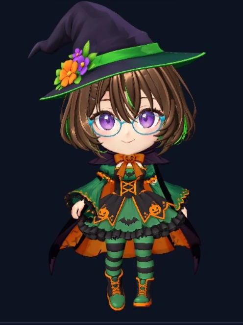 ハロウィン衣装用の歩行確認画面から切り出した3Dモデル