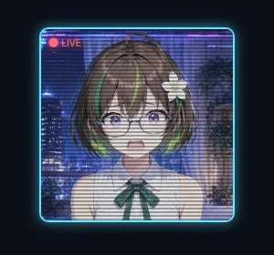ノイズの走るモニターに、正面を向いたざすこが映っている通信の画面