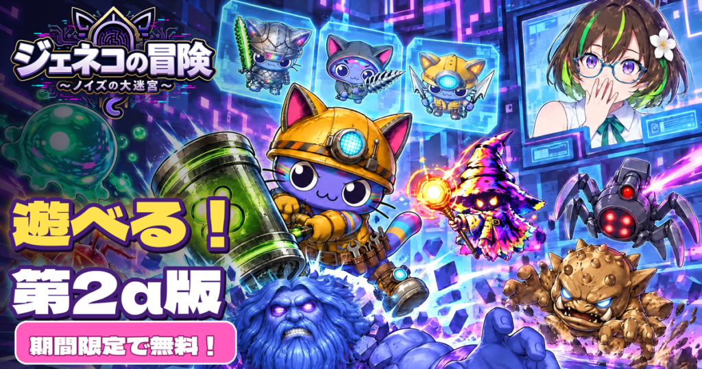 ジェネコの冒険 ～ノイズの大迷宮～ 第2α版 期間限定で無料